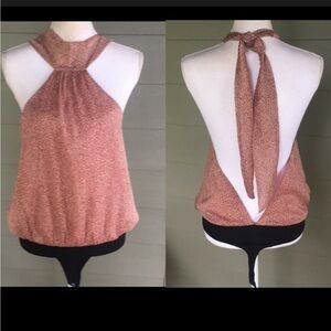 Anthropologie Elizabeth Crosby Open Back Bodysuit Blouse - Flawed